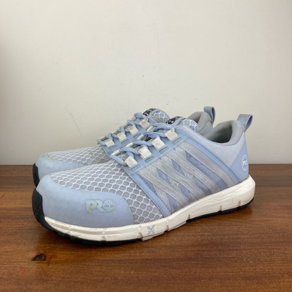 Timberland Pro Comp Toe Anti Fatigue Shoes Sneakers Blue Women’s Size 8W.